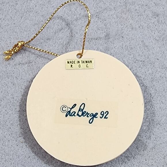 GRANDDAUGHTER LOVE YOU Girl Teddy Bear Christmas Tree Ornament Vintage La Berge - Picture 2 of 4